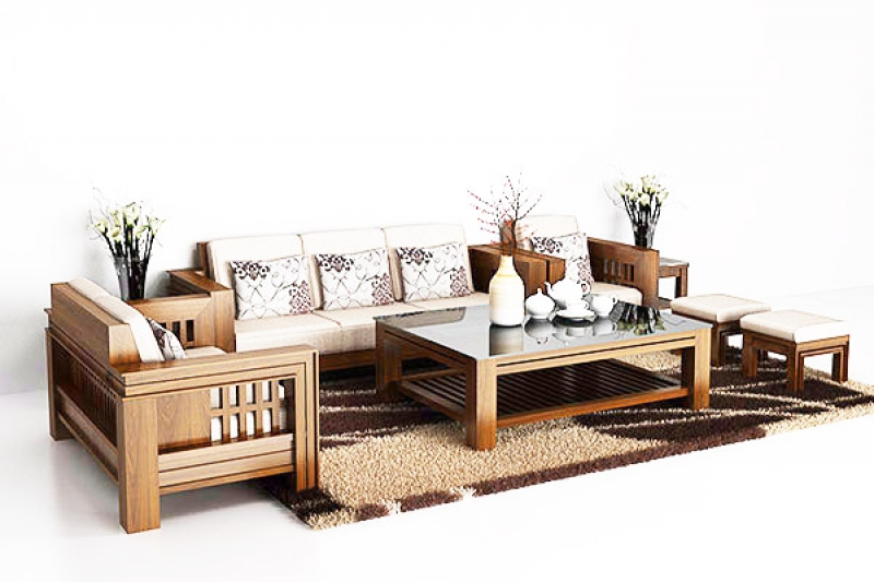 Bàn ghế gỗ sofa hiện đại