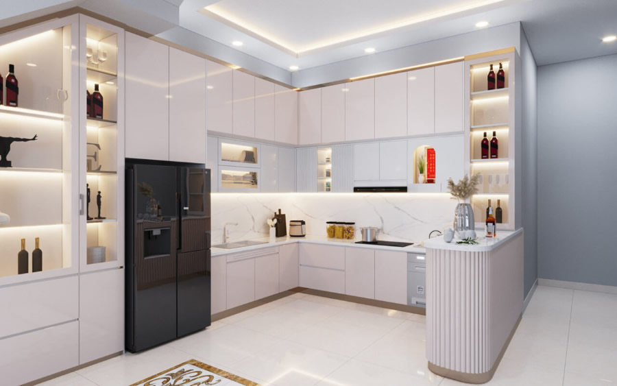 Thi công nội thất phòng bếp đẹp Vinh Nghệ An