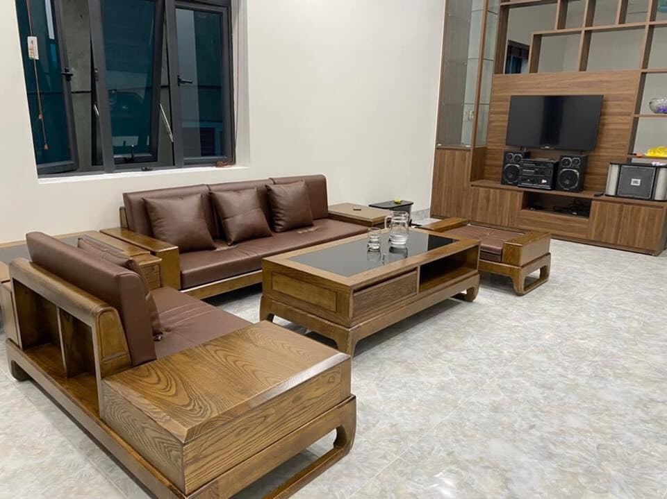 Bàn ghế sofa gỗ da nệm Vinh Nghệ An